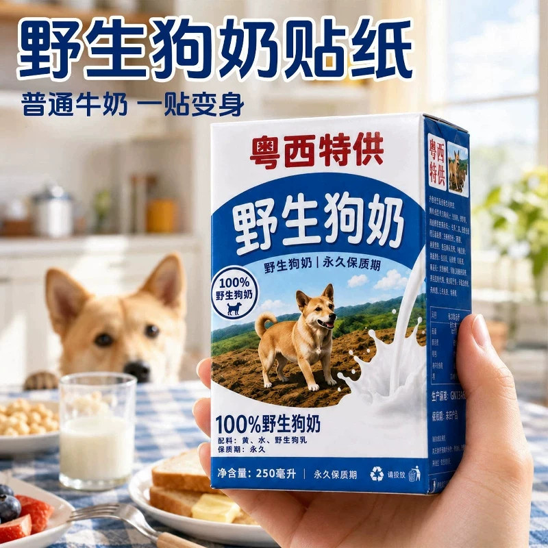粤西特供野生狗奶整蛊贴纸