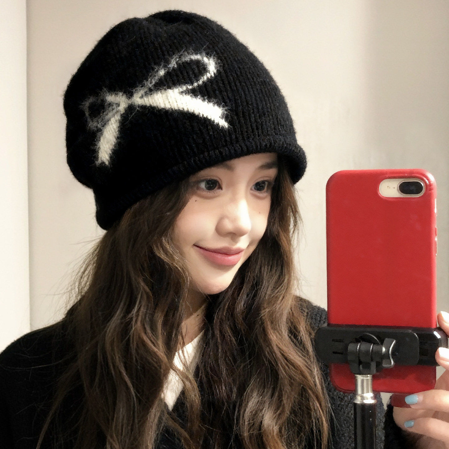 蝴蝶结黑色堆堆帽女秋冬保暖针织套头冷帽复古大头围显脸小包头帽,服饰配件/皮带/帽子/围巾,帽子,淘宝优惠券,粉丝福利购,淘宝优惠卷