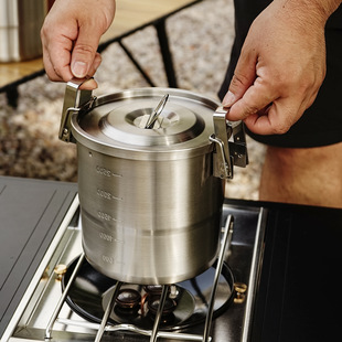 CLS户外304不锈钢锅具露营野炊装备全套炊具野营套装便携吊锅煮