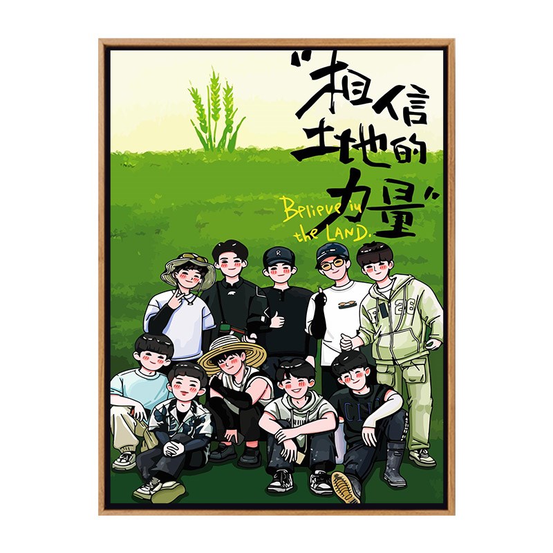 十个勤天种地吧diy数字油画后陡门手H绘丙烯画填色油彩卧室装饰画图片