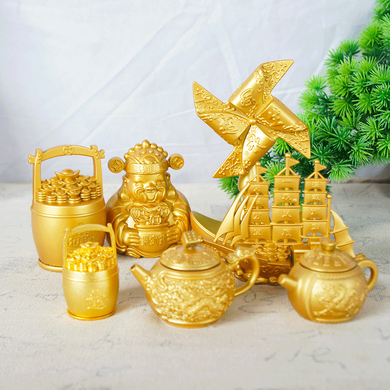 创意风车帆船把把胡壶子财神元宝一桶金如意算盘事事如意蟹钳元宝