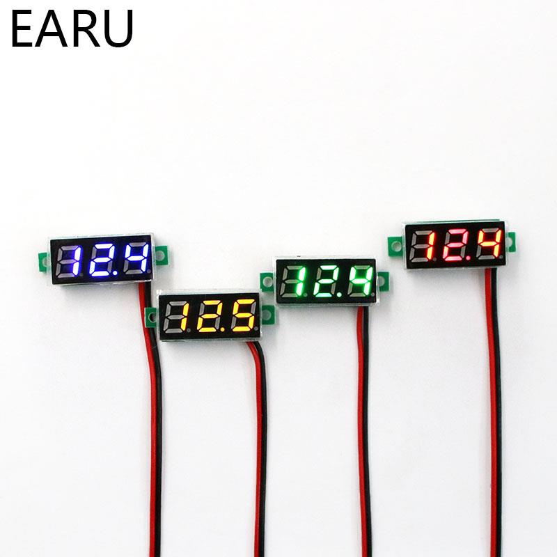 0.28寸超小数字直流电压表头 数显 可调 三线DC0-100V 电瓶电压表