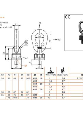 模具吊环 360旋转吊环 HASCO德标吊环 替代Z721吊环