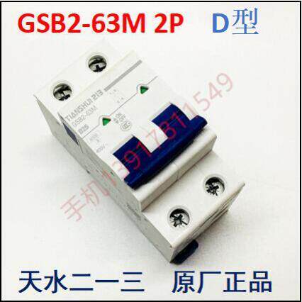 正品天水二一三小型断路器GSB2-63M/2P D型 1-6A 10-32A 40-63A