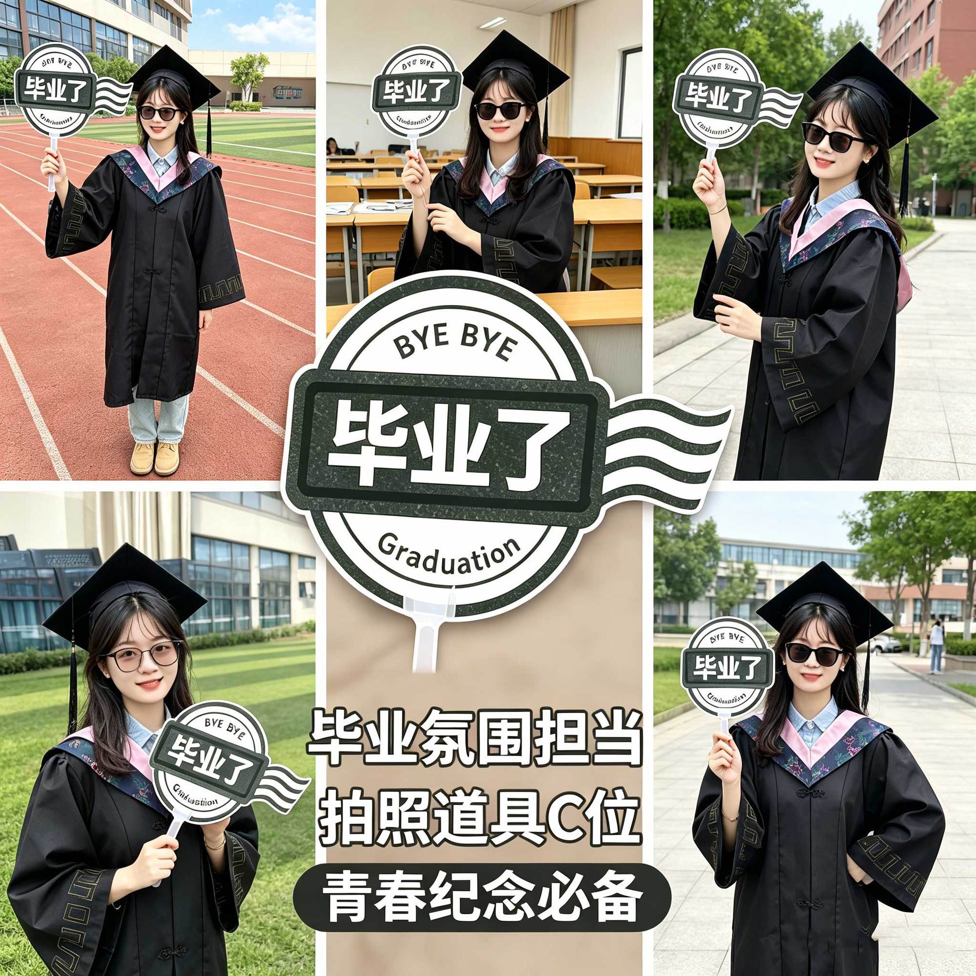 毕业拍照可签名创意小扇子