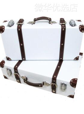 覆古手提箱木箱老式皮箱拍摄道具箱店铺橱窗装饰模型陈列摆件家居