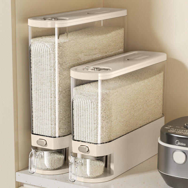 窄缝五谷收纳玉米糁小米绿豆防虫防潮密封夹缝按压式窄长型粮食缸