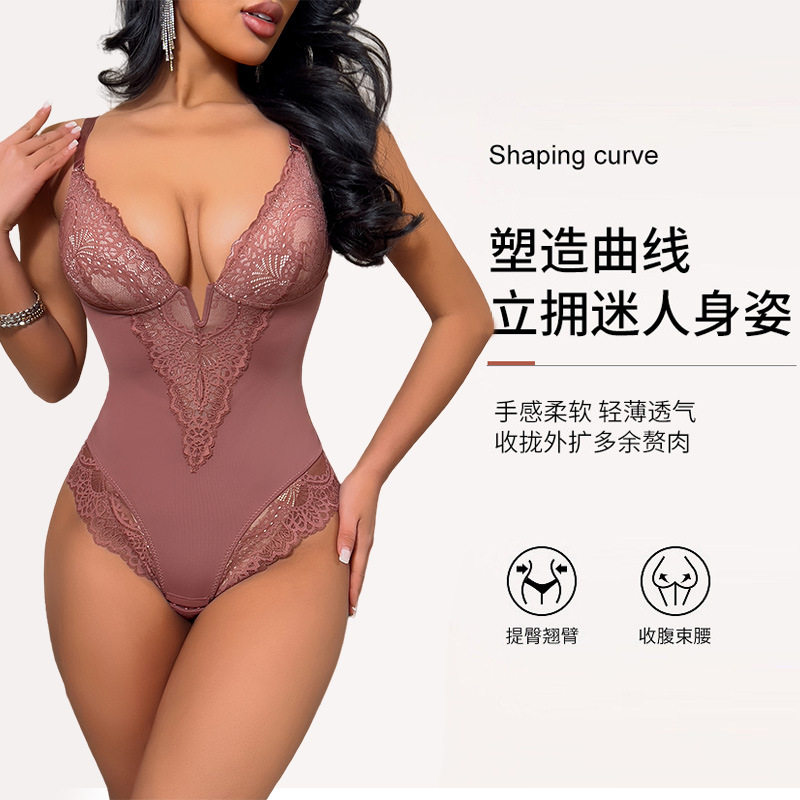 跨境高品质塑身衣女士美体塑形性感大码内衣收腹提臀束身衣连体衣