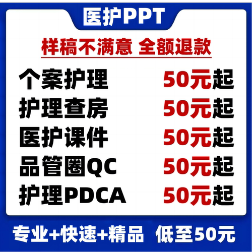 品管圈制作医学ppt代制作代写pdca护理专案课件个案护理查房pptQC