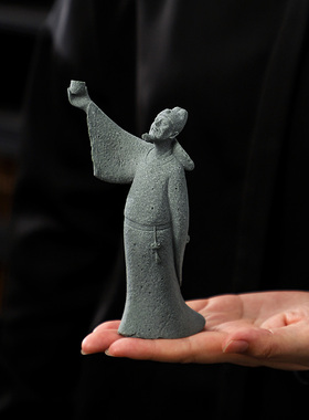 李白摆件人物雕像家居书房盆景微景观假山鱼缸造景办公桌面装饰品