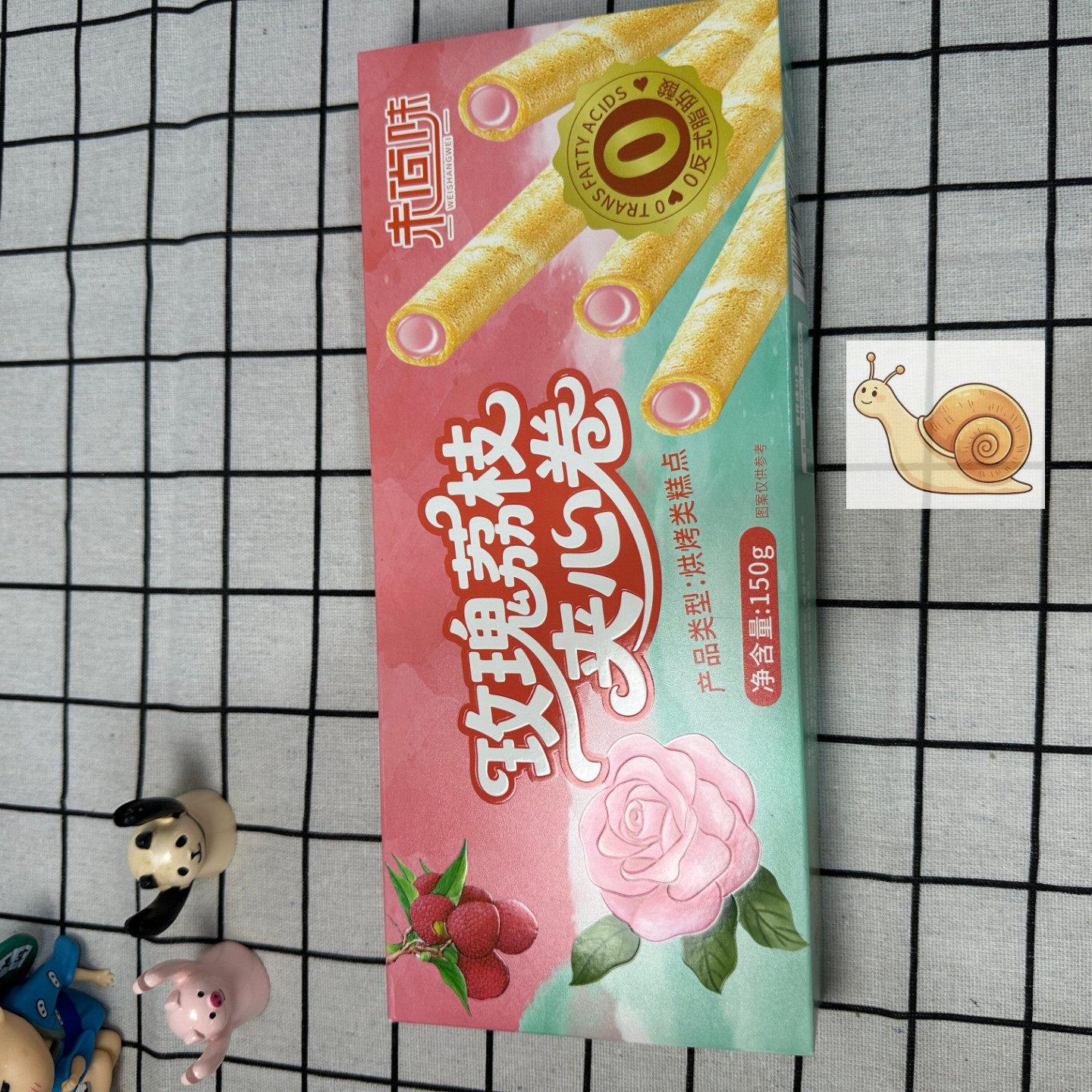 【严选】【2盒60根】玫瑰荔枝夹心蛋卷饼干休闲追剧解馋零食整箱