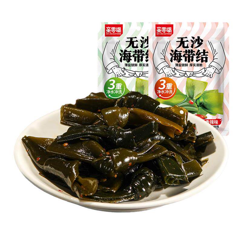 亲零嘴海带结零食厚实清脆海带丝香辣泡椒味即食解馋网红湖南风味
