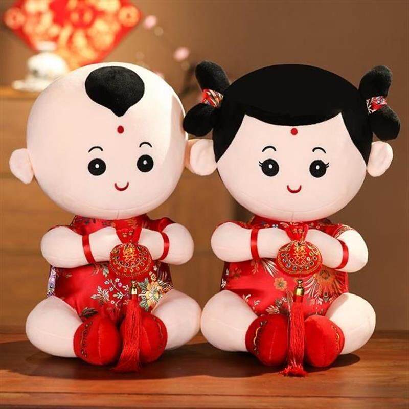 速发结婚喜娃抱庆娃娃喜庆婚枕结婚压床娃娃生件礼品早摆贵子模板
