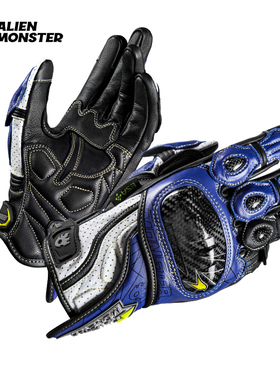 外星怪飞鸟手套摩托车碳纤维真皮机车装备男竞技赛道骑行CE2认证