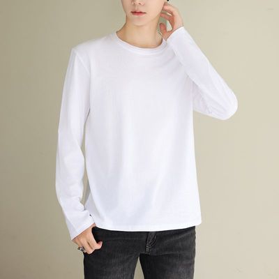 男士休闲长袖T恤圆领打底上衣