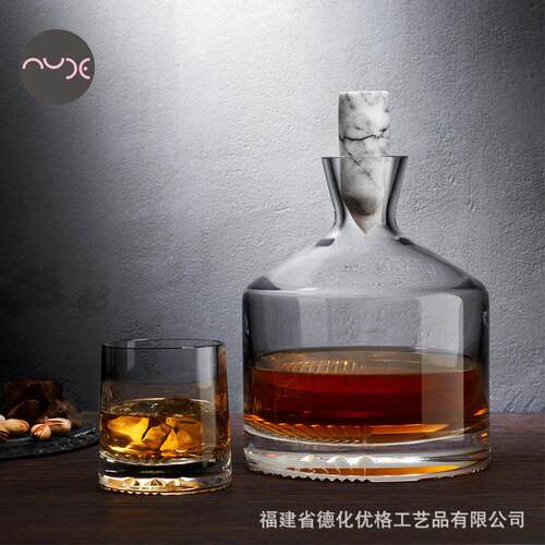 Nude设计师款苏格兰水晶酒樽威士忌酒瓶洋酒分酒器酒杯酒具套装