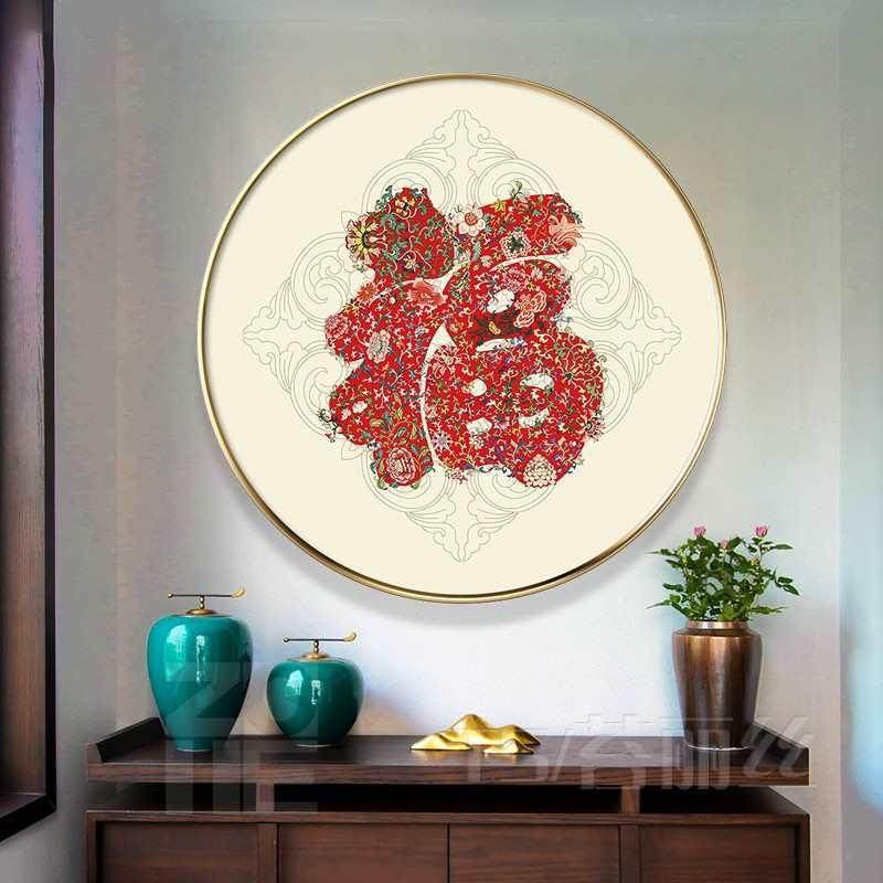 福字钻石画2024新款满钻风圆形福贴钻十字绣钻石绣玄关砖石画,居家布艺,钻石绣,淘宝优惠券,粉丝福利购,淘宝优惠卷