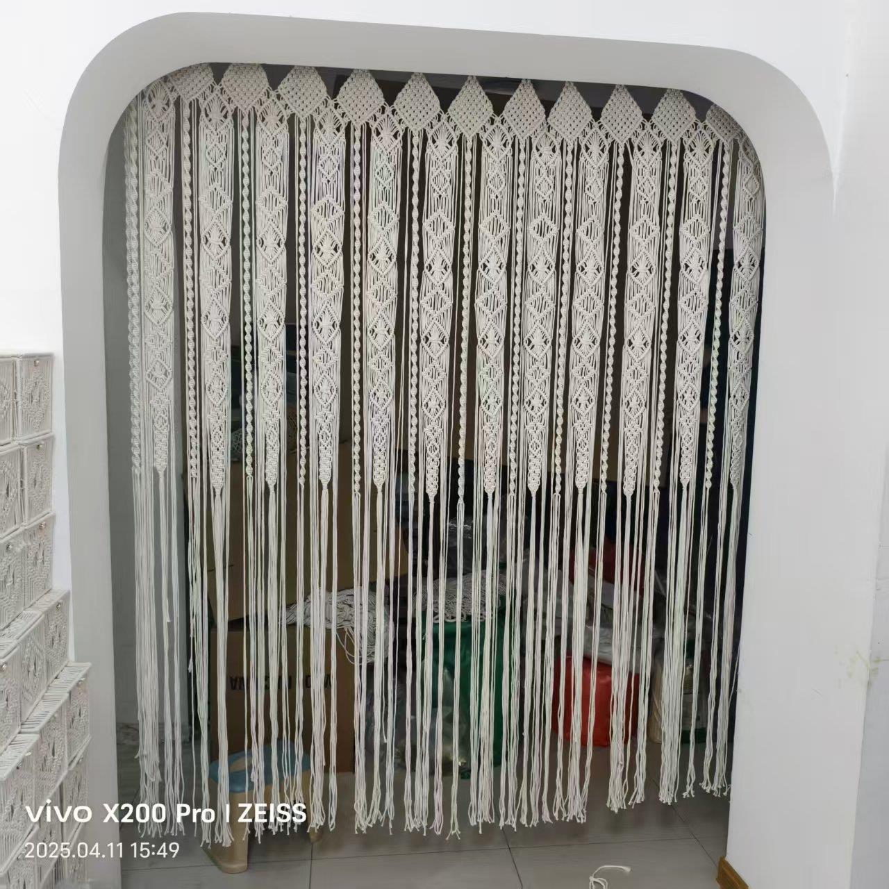 恒泰手工编织门帘窗帘挂毯波玄关隔断线帘家用成品挂帘家居