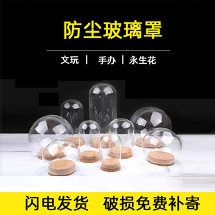 DIY干花手办收纳软木塞玻璃罩防尘展示架手工纪念高通透桌面摆件