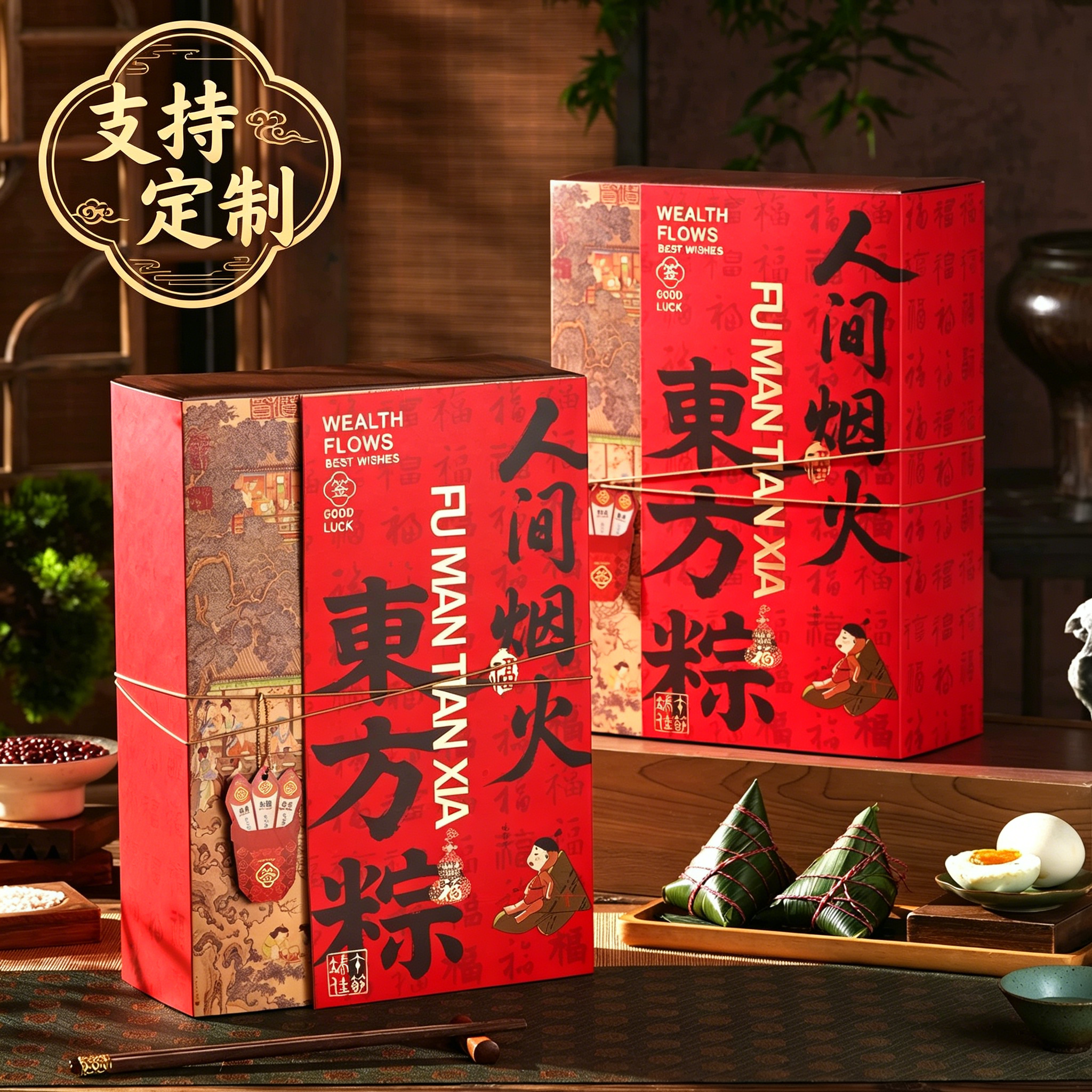 端午中国风高端粽子礼盒可定制