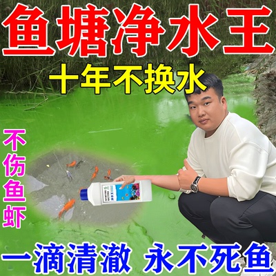 鱼塘净水剂池塘变清改善水质除绿藻铁锈水消毒杀菌改底解毒净水王