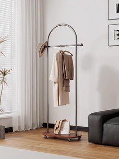 中古风衣架落地式家用客厅卧室简易衣帽架入户门厅可移动挂衣架子