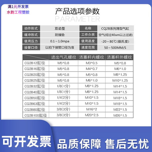 气动薄型气缸CQ2B/CQ2A12/16/20/