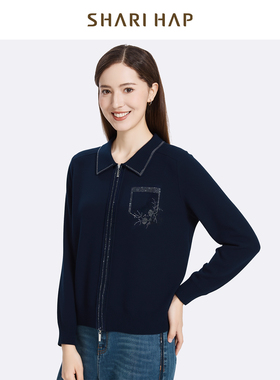 SHARI HAP针织开衫女短款上衣宽松大码秋冬新款洋气百搭