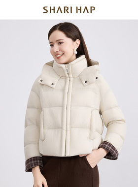 【加厚】SHARI HAP连帽羽绒服女短款洋气面包服秋冬新款保暖外套
