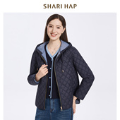 HAP连帽棉服女薄款 2025秋冬新款 保暖外套宽松大码 SHARI 棉衣正品