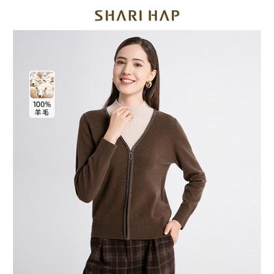 SHARI HAP半高领假两件羊毛衫