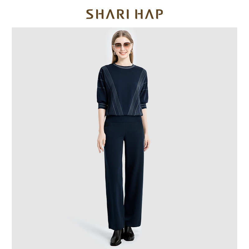 SHARI HAP莎瑞中年女装针织套装2025春装新款洋气高端两件套正品