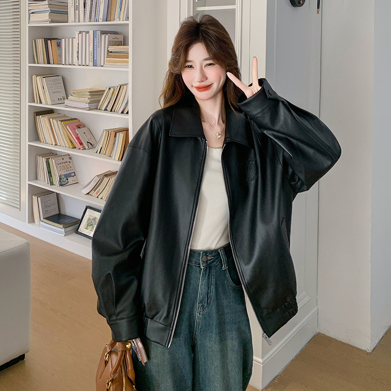新品大货蝴蝶结刺绣皮衣外套C211-801-P155控228,女装皮衣,2C211