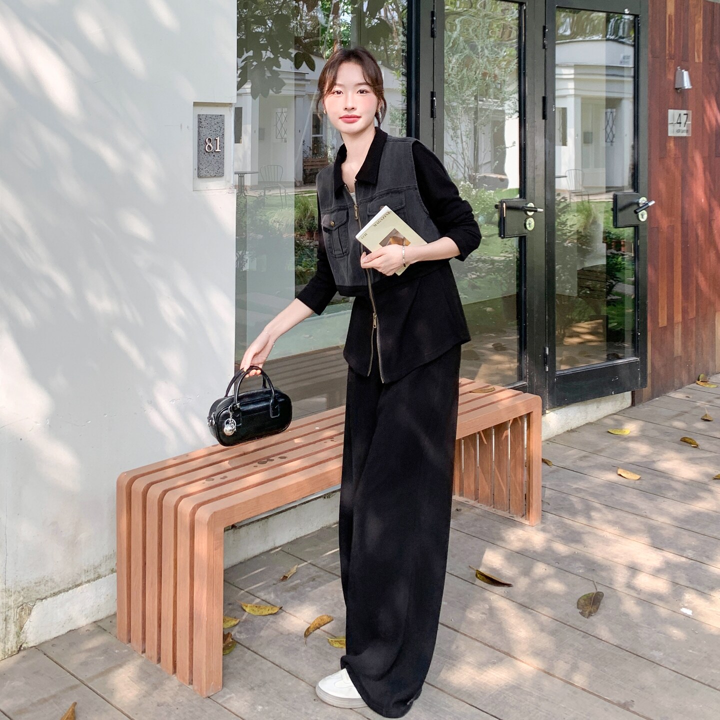新品26春款牛仔拼接上衣+阔腿裤套装2C211-188-P225-K368,女装套装/套裙,2C211