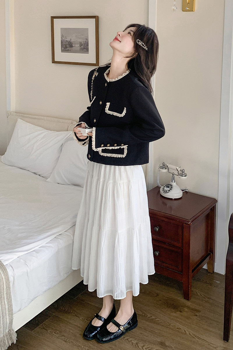 25秋蕾丝拼接小香外套C211-826-P155控228,女装短外套,2C211