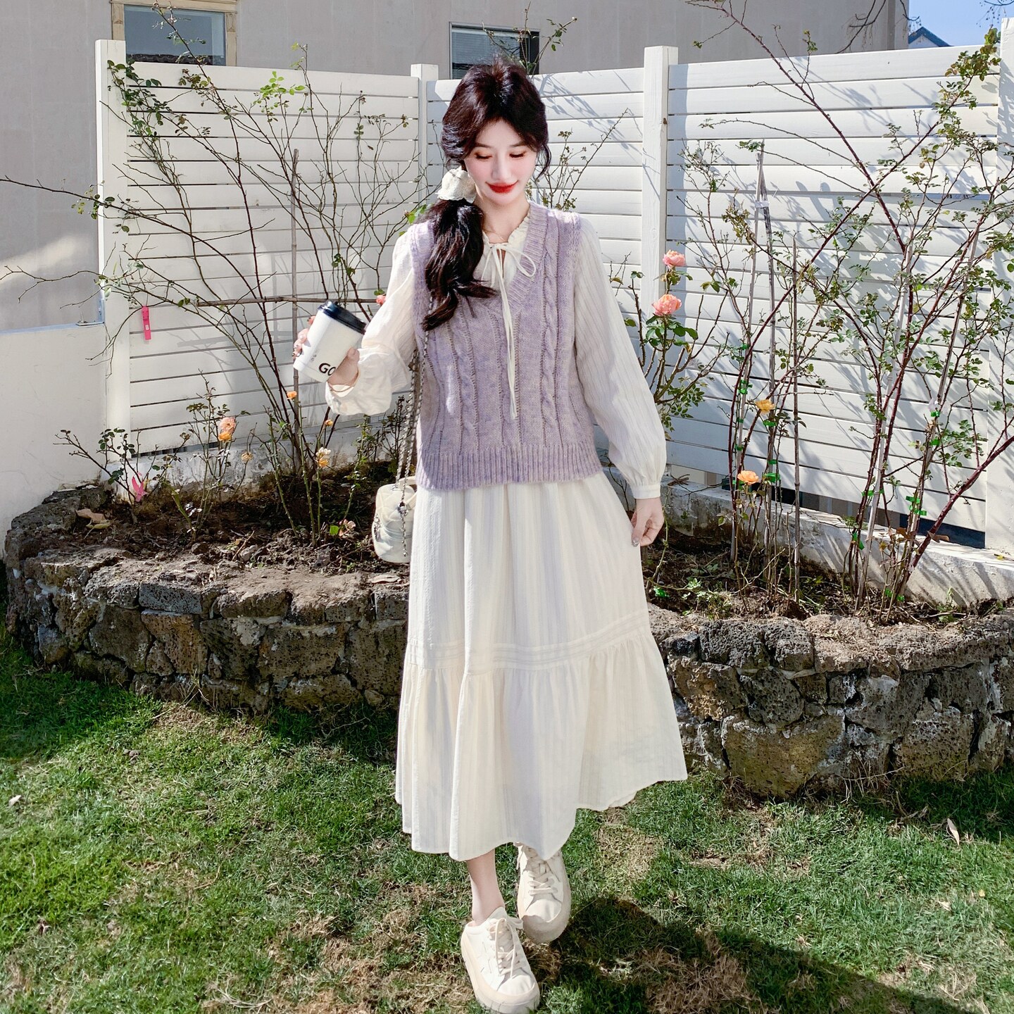 新品26春款针织马甲+连衣裙两件套2C211-182-P185-K298,女装套装/套裙,2C211