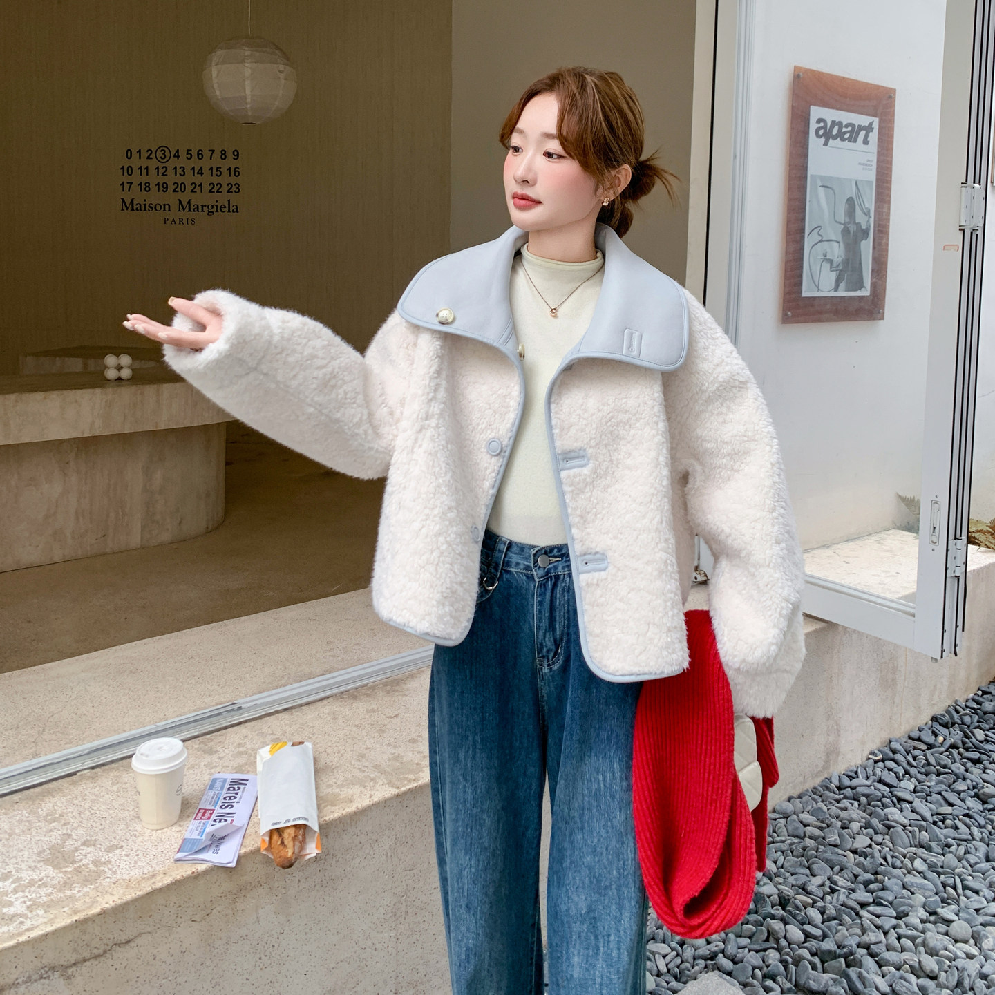新品两面穿羊羔毛外套2C211-125-P185控268,女装棉衣/棉服,2C211