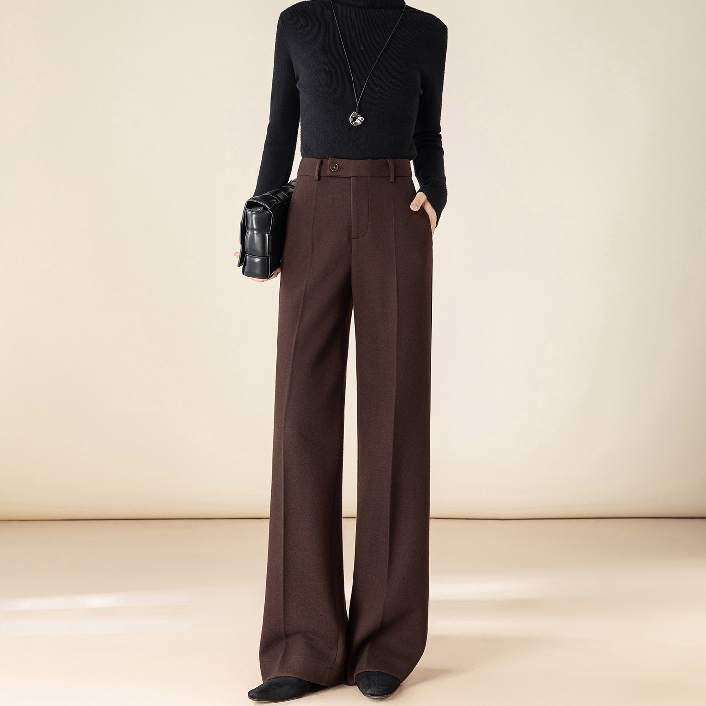 2025秋冬新款女直筒羊毛西装裤微喇加厚针织垂感阔腿百搭休闲长裤,女装/女士精品,西装裤/正装裤,淘宝优惠券,粉丝福利购,淘宝优惠卷