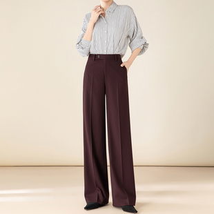 女显瘦高腰直筒长裤 2025秋冬新款 百搭 裤 天丝羊毛垂感西装