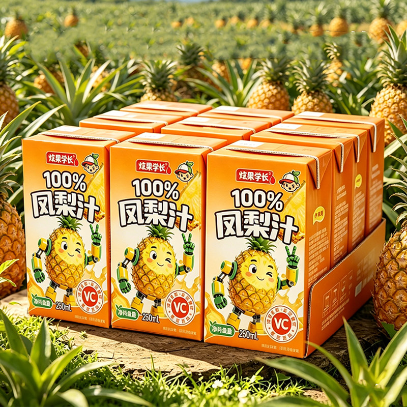 【到手20盒】100%凤梨汁整箱0添加剂酸甜好喝凤梨原汁果汁饮料