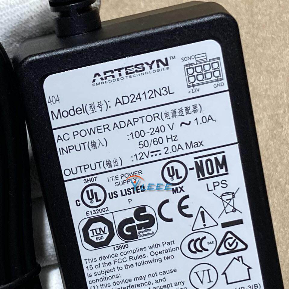 Artesyn Model型号AD2412N3L AC POWER ADAPTOR电源适配器12V2.0A
