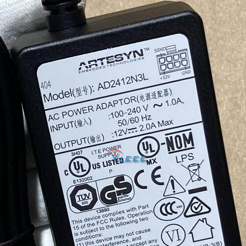 Artesyn Model型号AD2412N3L AC POWER ADAPTOR电源适配器12V2.0A
