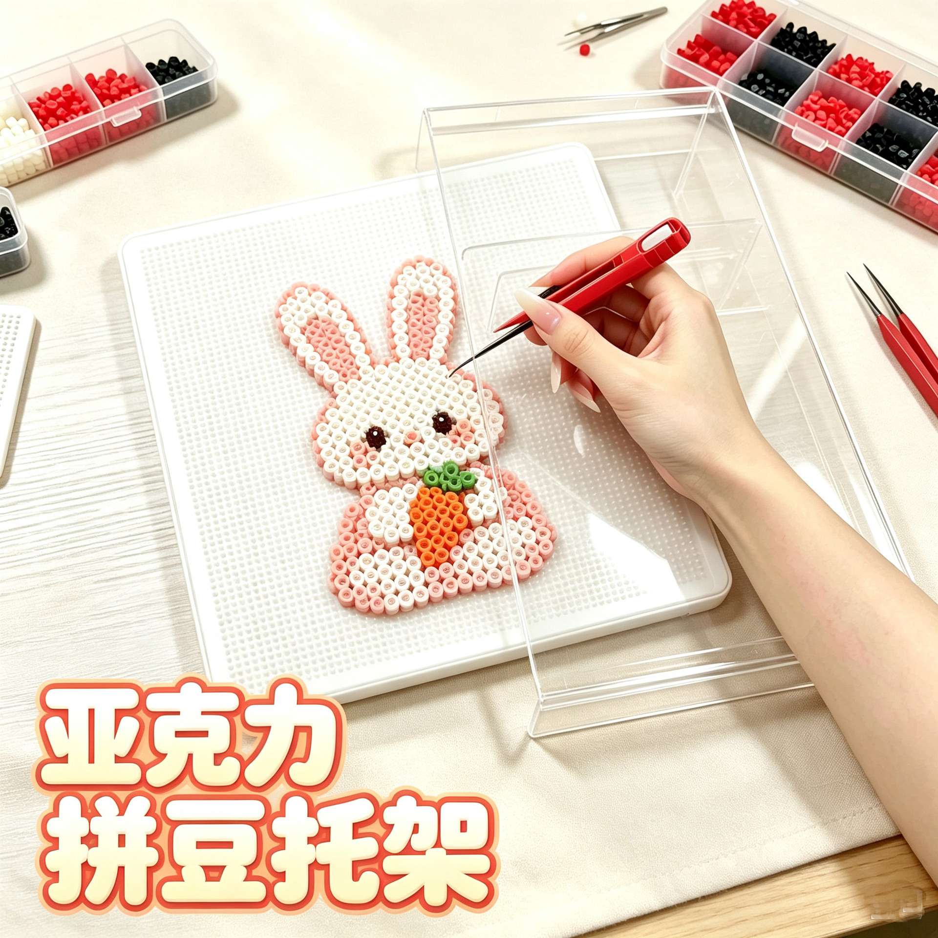 透明亚克力拼豆托架防扎护手U型