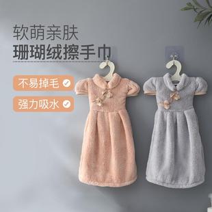 擦手巾抹布创意家用擦手帕厨房卫生间擦手小毛巾 可爱强吸水可挂式