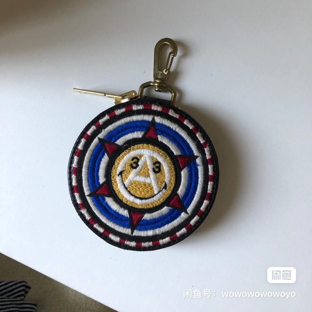 Replenishment Will Be Shipped Within Ten Days and Can Be Placed Directly. Blackmeans Blue and Red Embroider Round Coin Purse Pendant