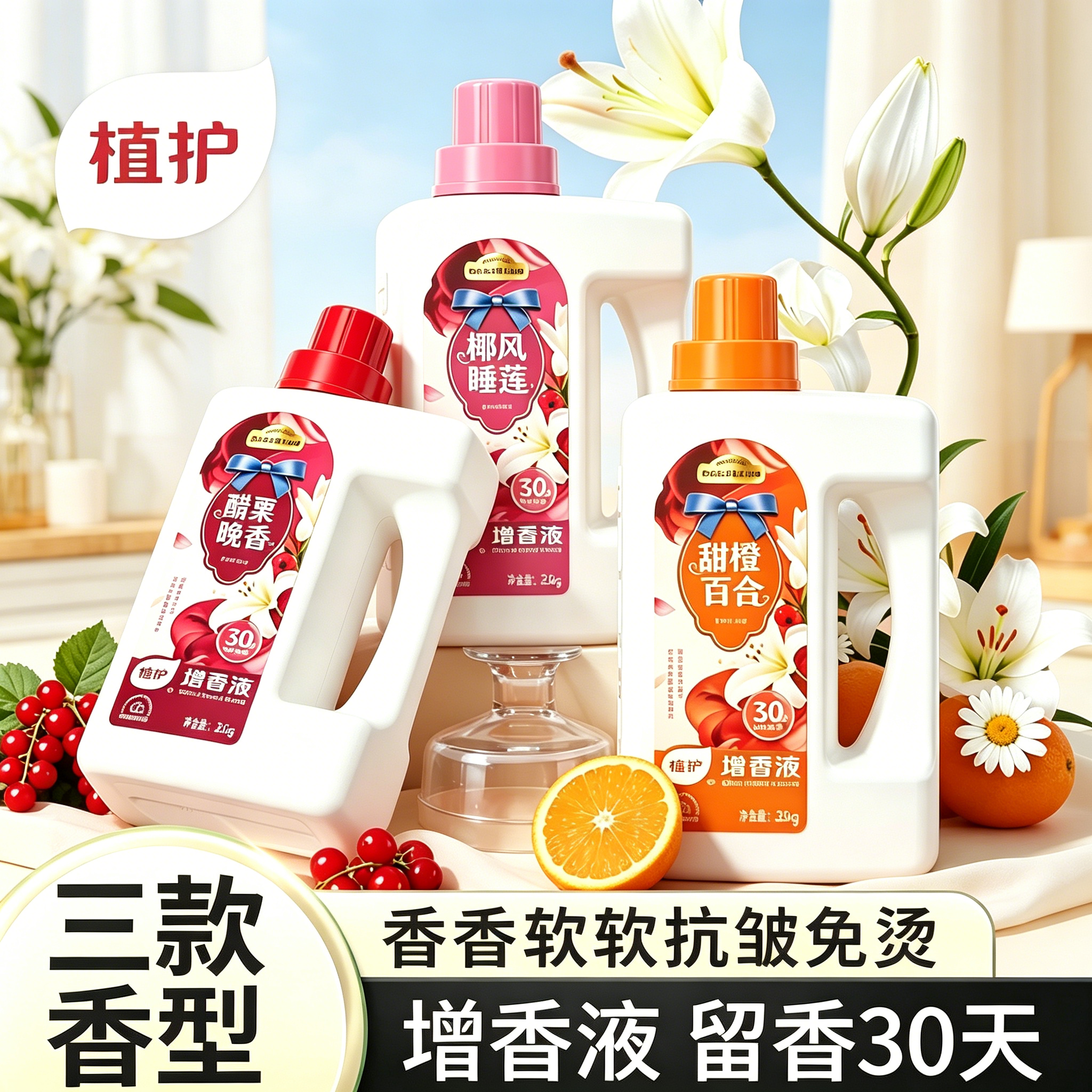 植护增香液衣物柔顺剂洗衣服增香液留香神器持久护理防静电除味剂