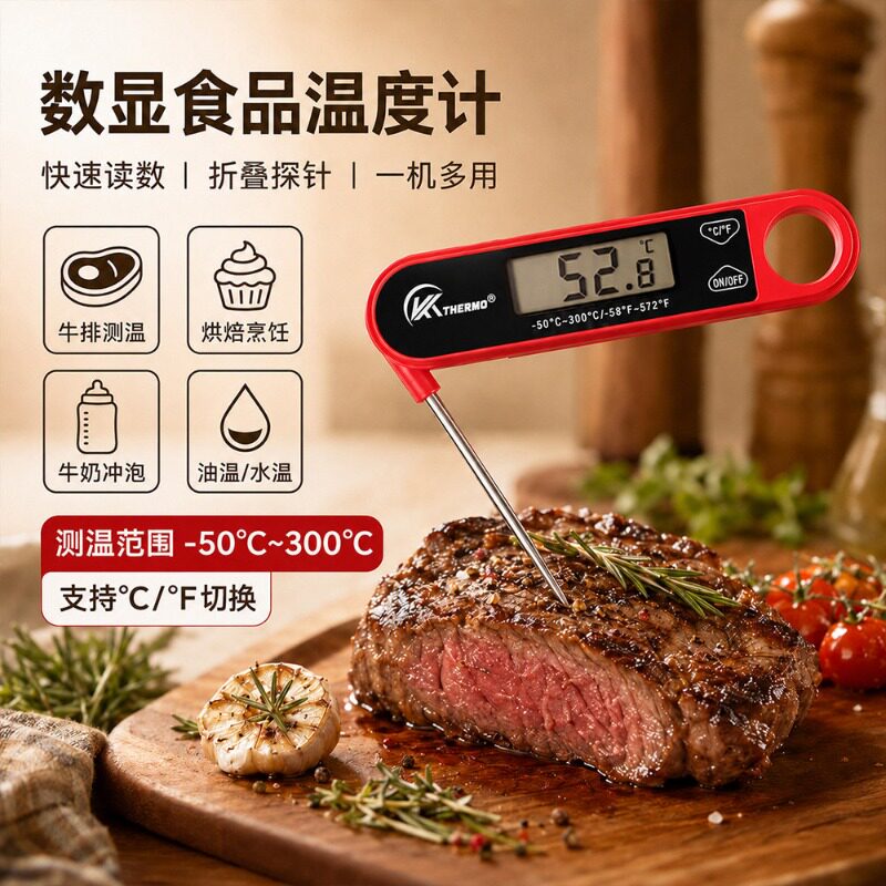 开泰高精度食品探针温度计