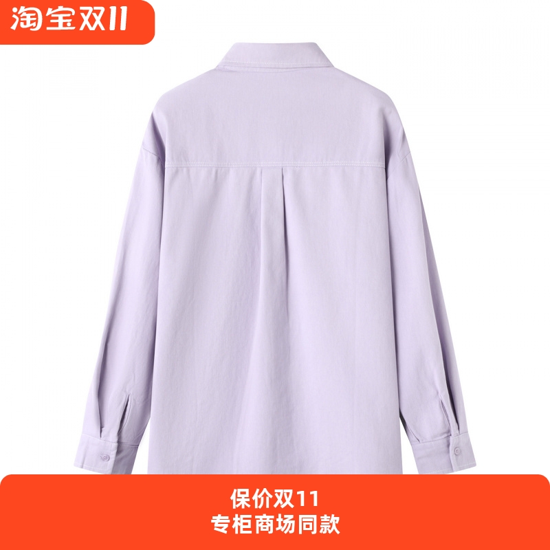 商场同款紫色衬衫外套女早秋新款