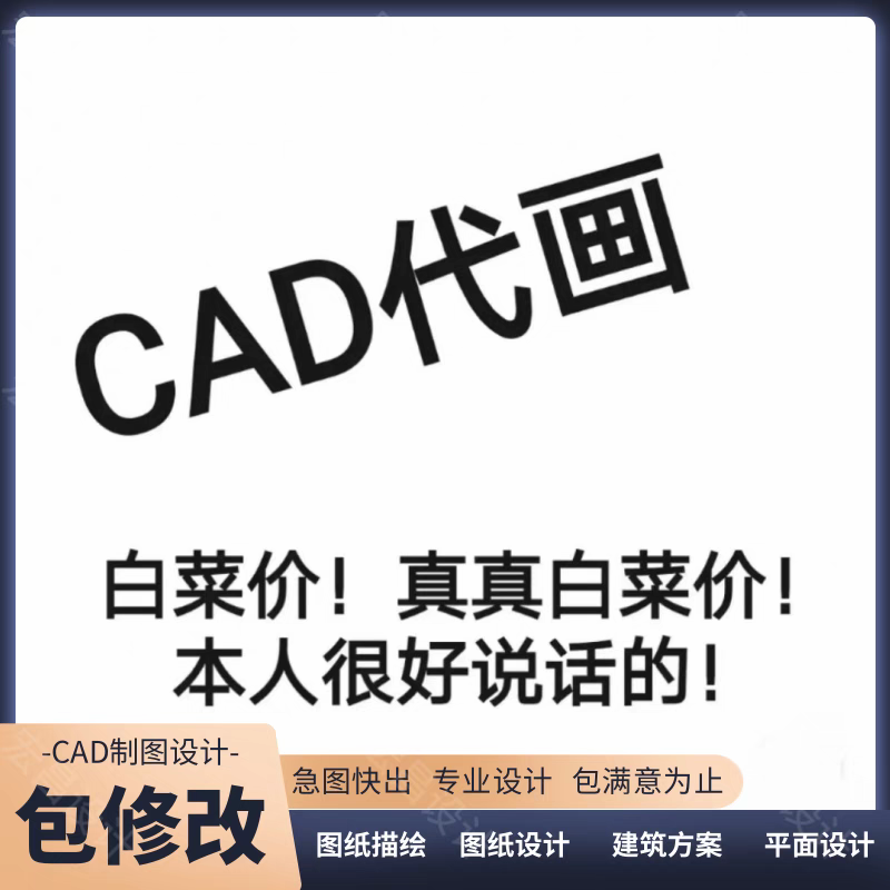 CAD代画画图临摹描图手绘平面布置设计施工图深 化天正代做三维图