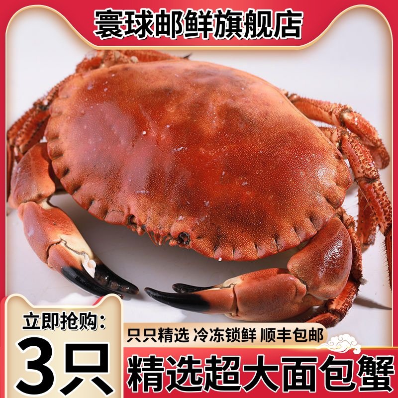 寰球邮鲜新鲜超大生冻面包蟹顺丰